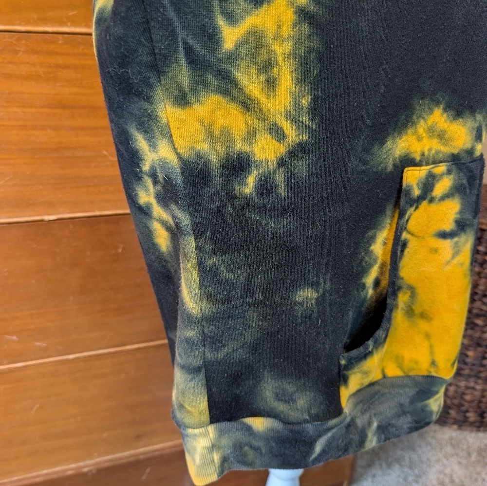 GREEN BAY PACKER Tie Dye Fire  Facemask Hoodie Sweatshirt SZ 1X - Picture 9 of 15